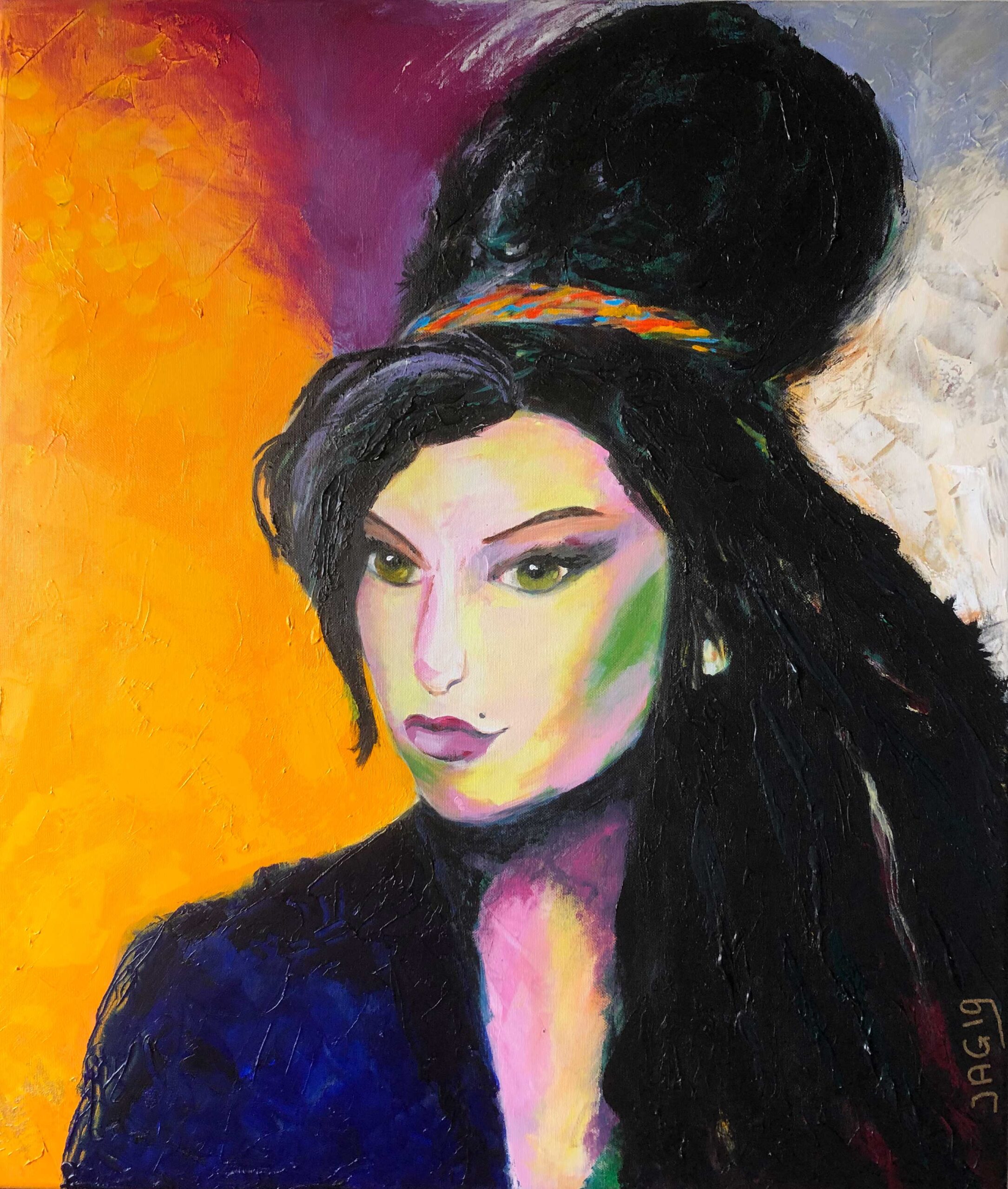 Amy Winehouse - Cupid - Formaat 60 x 80 cm. - Acryl op doek