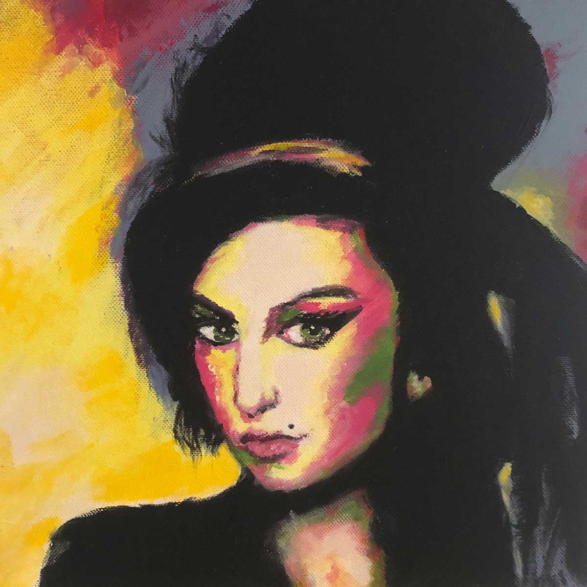 Amy Winehouse - Formaat 30 x 30 cm. - Acryl op doek